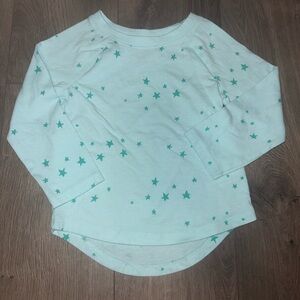 Cat & Jack Mint Green Star Print Long Sleeve Tee